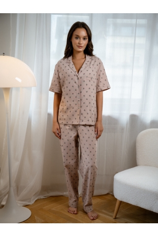 Женская пижама серого цвета, с длинными рукавами (арт. 5187TBC)